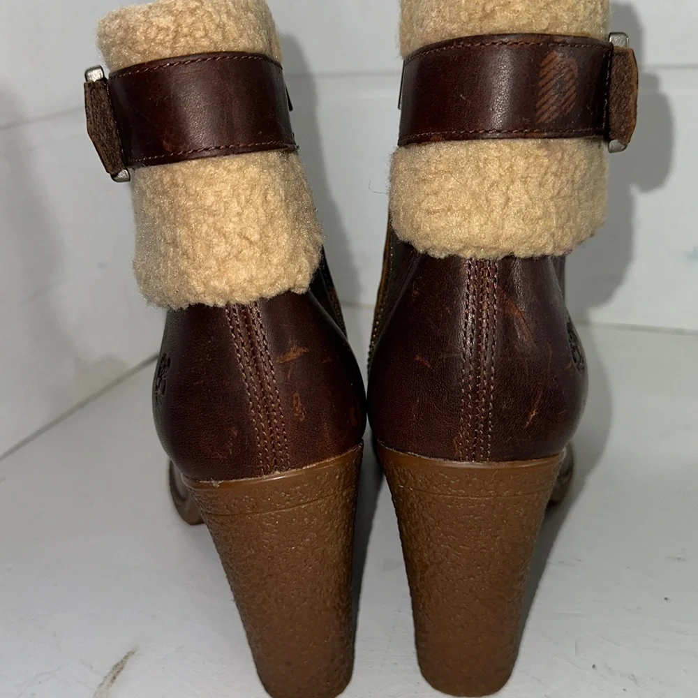 Timberland gum heeled leather zip bootie cordovan 8